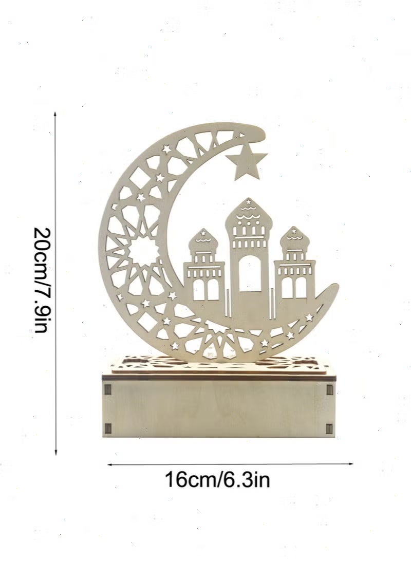 يواوليتي أضواء رمضان، 4 عبوات من زينة رمضان، مصابيح شمعدان LED على شكل نجمة وقمر للديكور المنزلي وهدايا حفل عيد مبارك - Image 4
